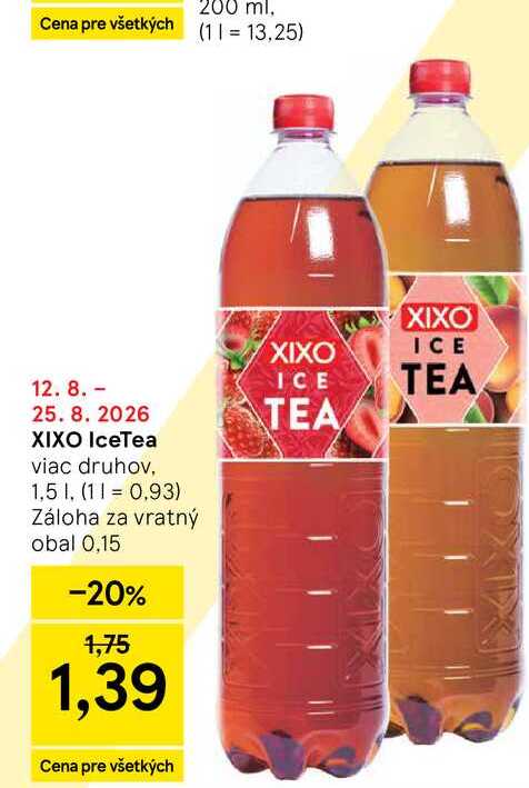 Xixo Ľadový čajový nápoj 1,5l