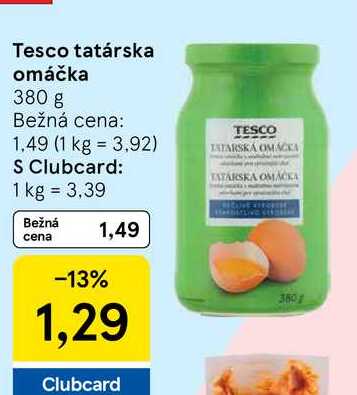 Tesco tatárska omáčka 380 g