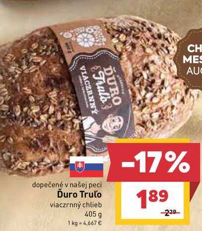 Ďuro Trulo viaczrnný chlieb 405 g