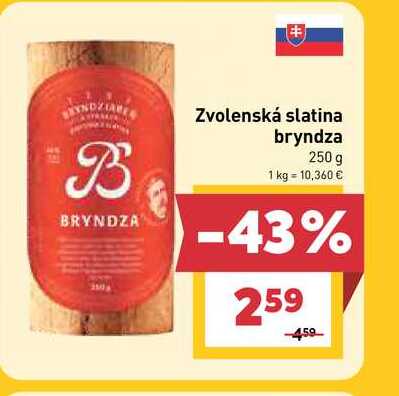 Zvolenská slatina bryndza 250 g