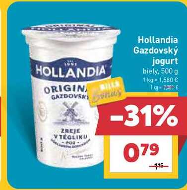 Hollandia Gazdovský jogurt biely, 500 g