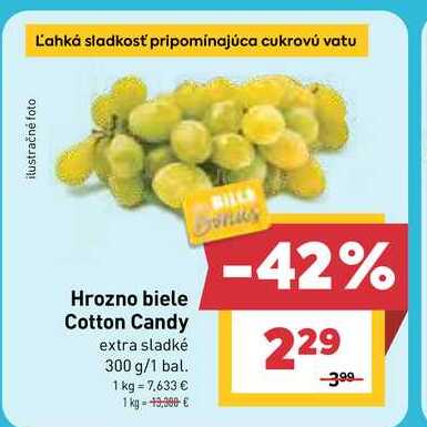 Hrozno biele Cotton Candy extra sladké 300 g/1 bal.