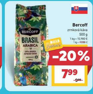 Bercoff zrnková káva 500 g