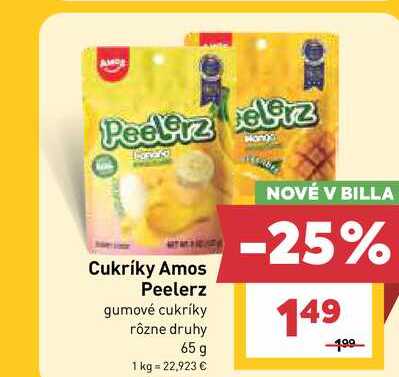 Cukríky Amos Peelerz gumové cukríky rôzne druhy 65 g