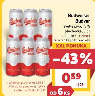 Budweiser Budvar svetlé pivo, 10% plechovka, 0,5l