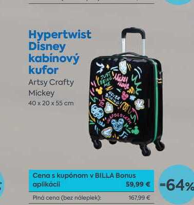 Hypertwist Disney kabínový kufor Artsy Crafty Mickey 40 x 20 x 55 cm