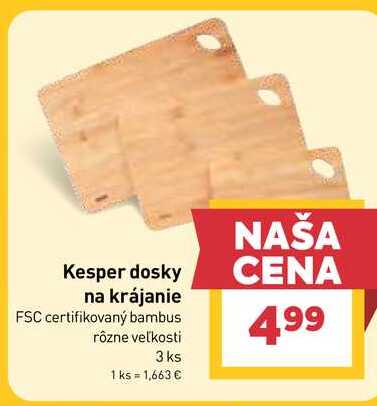 Kesper dosky na krájanie FSC certifikovaný bambus rôzne veľkosti 3 ks 