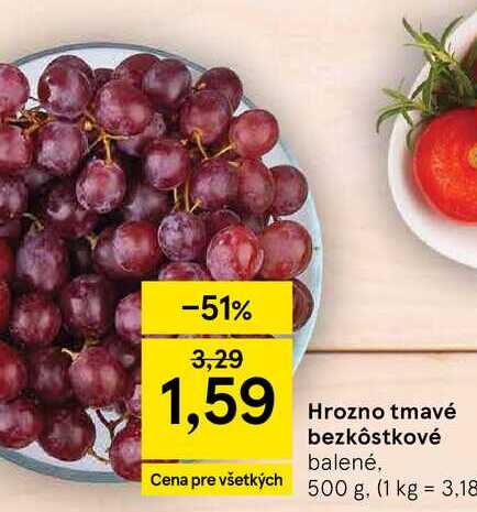 Hrozno tmavé bezkôstkové balené, 500 g