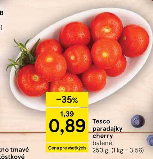 Tesco paradajky cherry balené 250 g