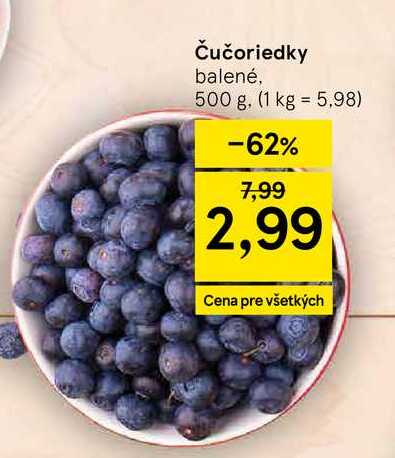 Čučoriedky balené, 500 g
