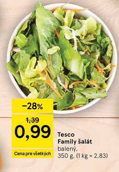 Tesco Family šalát balený, 350 g