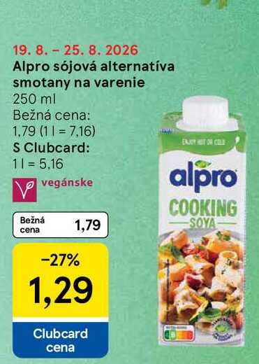 Alpro sójová alternatíva smotany na varenie 250 ml
