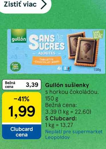Gullón sušienky s horkou čokoládou 150 g