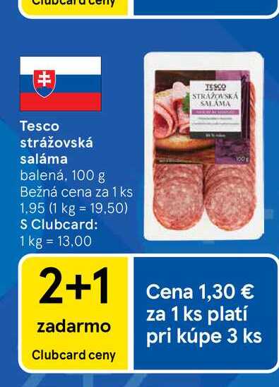 Tesco strážovská saláma balená, 100 g