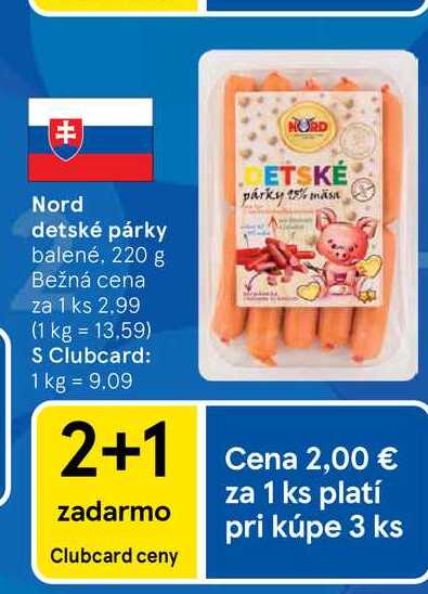 Nord detské párky balené, 220 g