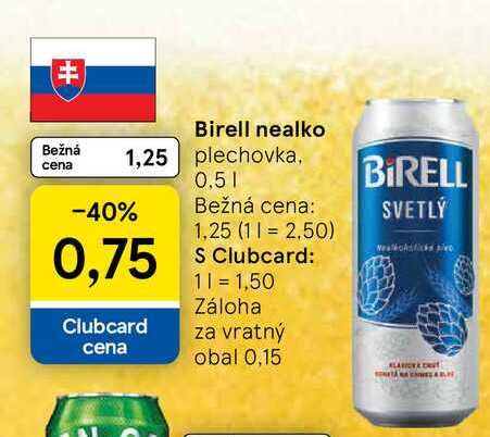 Birell Svetlé nealkoholické pivo 500 ml plech