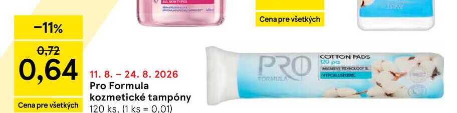 Pro Formula kozmetické tampóny 120 ks