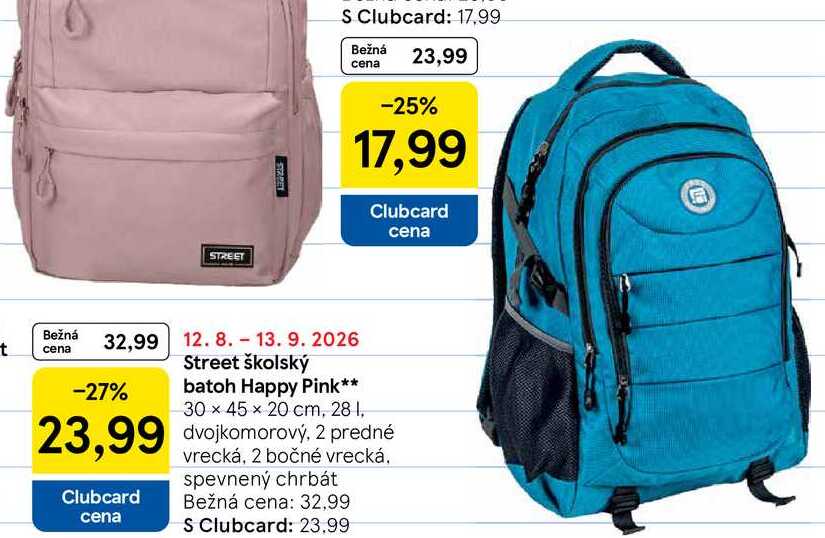 Paso školský batoh Premium 50 x 32 x 22 cm, dvojkomorový, 2 predné vrecká, 2 bočné vrecká, spevnený chrbát s odvetraním, viac farieb