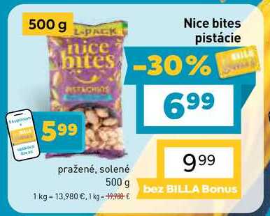 Nice bites pistácie 500g
