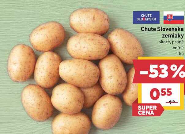 Chute Slovenska zemiaky skoré, prané voľné 1 kg