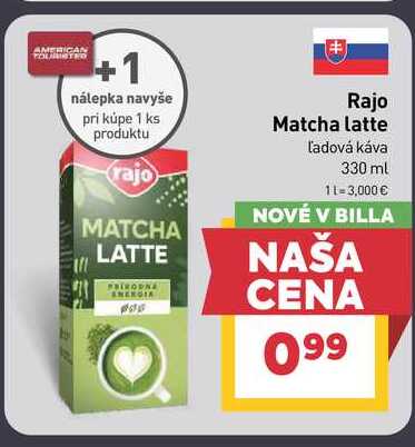 Rajo Matcha latte ľadová káva 330 ml