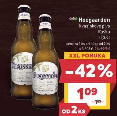 Hoegaarden kvasinkové pivo fľaška 0,33l