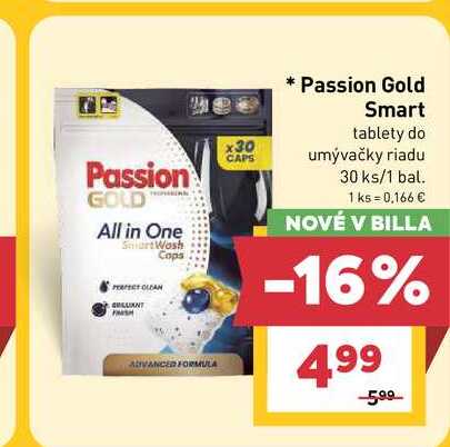 Passion Gold Smart tablety do umývačky riadu 30 ks/1 bal.