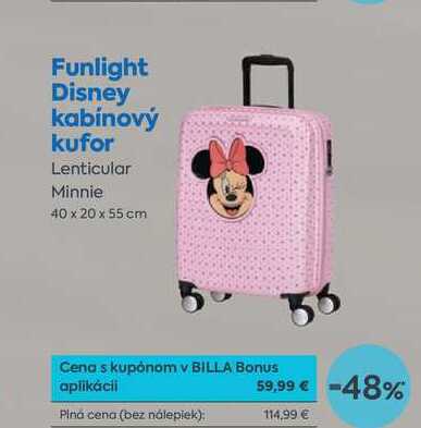 Funlight Disney kabínový kufor Lenticular Minnie 40 x 20 x 55 cm