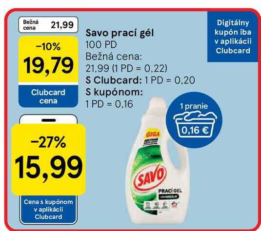 Savo prací gél 100 PD