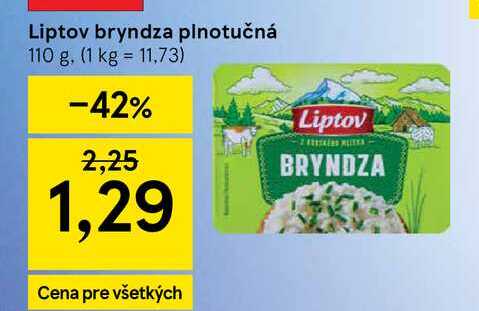 Liptov bryndza plnotučná 110 g
