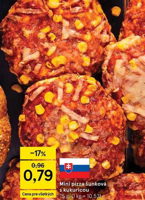 Mini pizza šunková s kukuricou 75 g