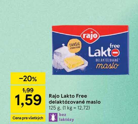 Rajo Lakto Free delaktózované maslo 125 g