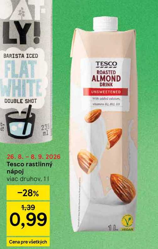 Tesco rastlinný nápoj viac druhov, 1l