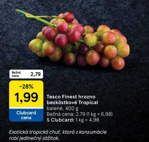 Tesco Finest hrozno bezkôstkové Tropical balené, 400 g