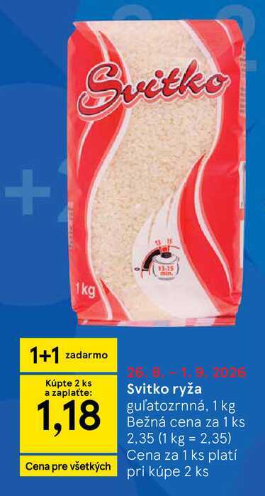 Svitko ryža gul'atozrnná, 1 kg 