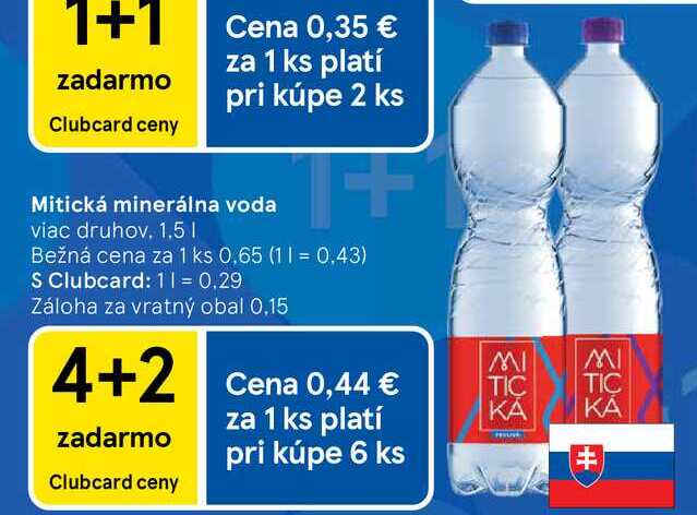 Mitická minerálna voda viac druhov 1,5l