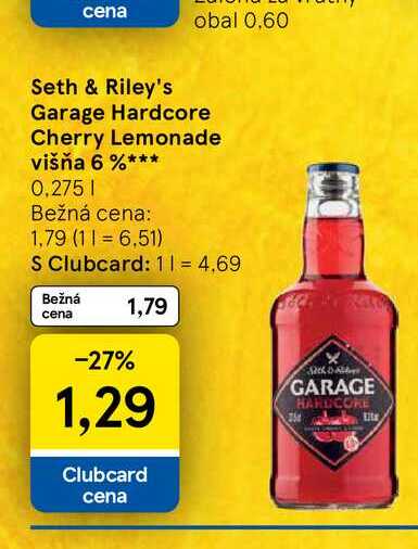 Seth & Riley's Garage Hardcore Cherry Lemonade višňa 6 % 0.275l
