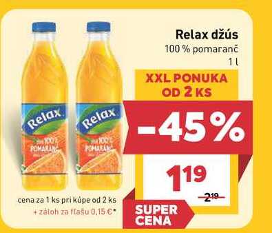 Relax džús 100% pomaranč 1l