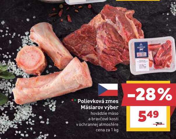 Polievková zmes Mäsiarov výber hovädzie mäso a bravčové kosti vochrannej atmosfére cena za 1 kg