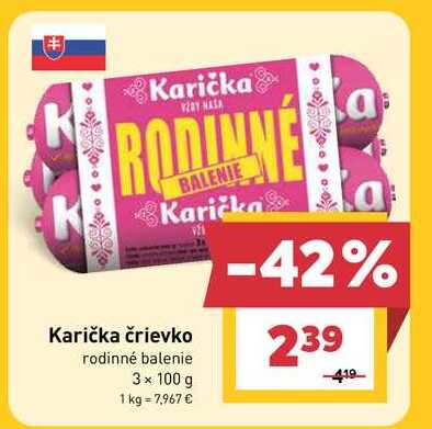 Karička črievko rodinné balenie 3 x 100 g