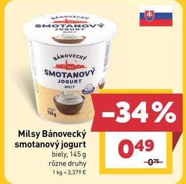 Milsy Bánovecký smotanový jogurt biely, 145 g
