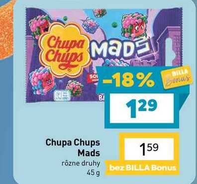 Chupa Chups Mads rôzne druhy 45g