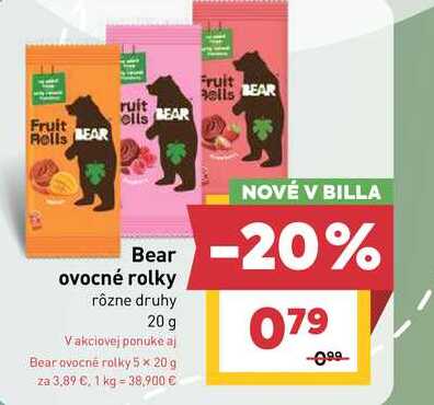 Bear ovocné rolky 5 × 20 g