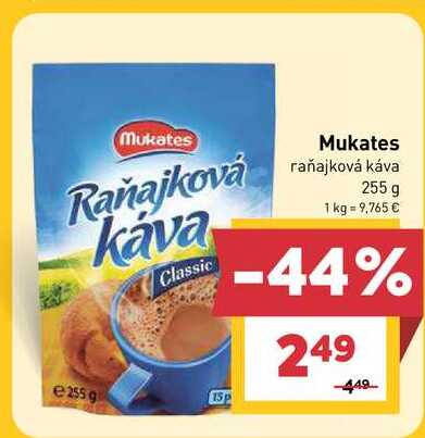 Mukates raňajková káva 255 g