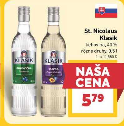 St. Nicolaus Klasik liehovina, 40% rôzne druhy, 0,5l