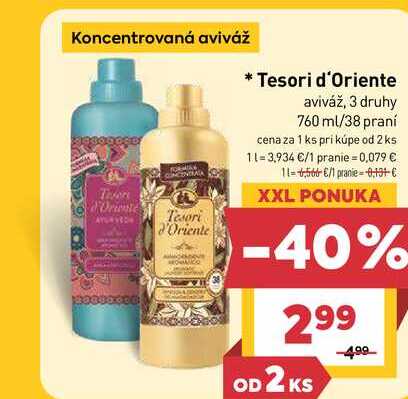 Tesori d'Oriente aviváž, 3 druhy 760 ml/38 praní