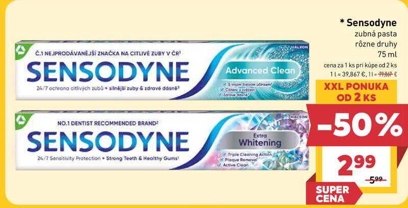 Sensodyne zubná pasta rôzne druhy 75 ml