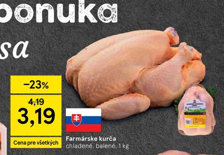 Farmárske kurča chladené, balené, 1 kg