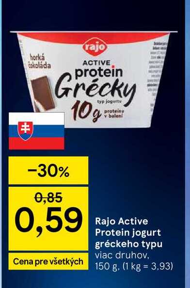 Rajo Active Protein jogurt gréckeho typu viac druhov, 150 g