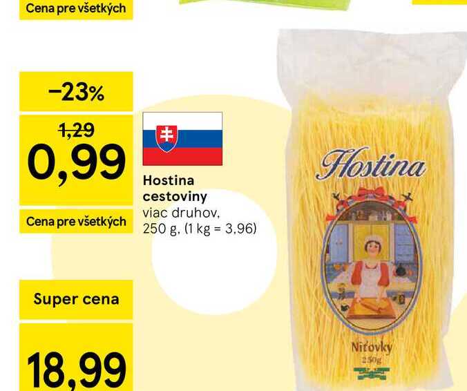 Hostina cestoviny viac druhov 250 g